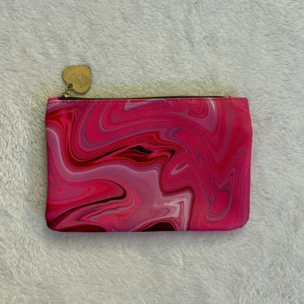 pink marble mini makeup cosmetics bag